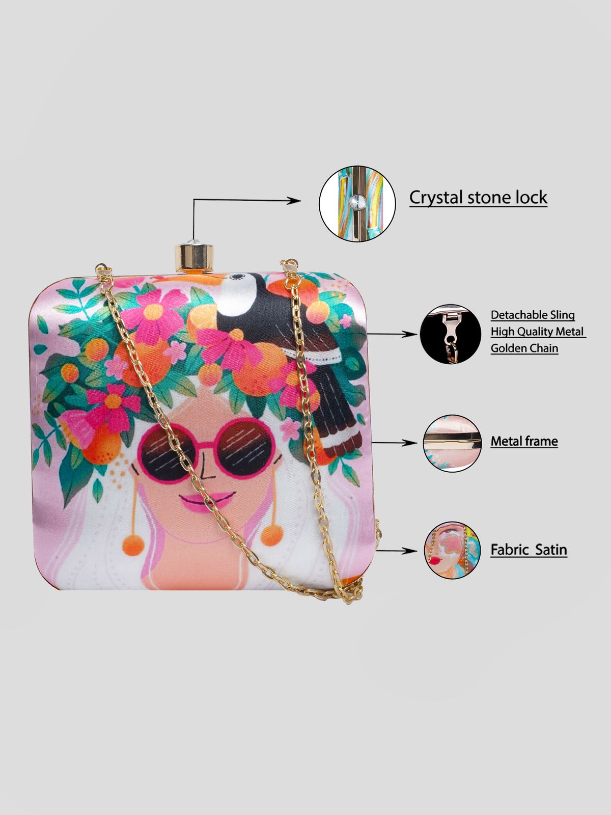 Swisni Printed Clutches - SWIS-2103 - Detail View 11
