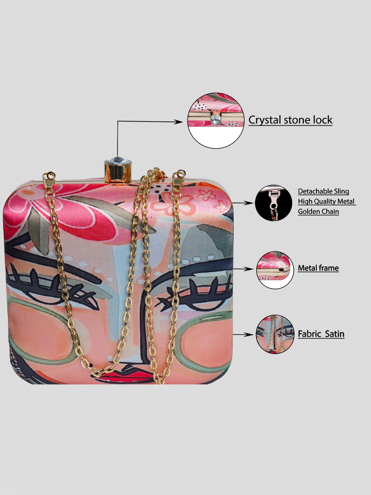 Swisni Printed Clutches - SWIS-2107 - Detail View 11