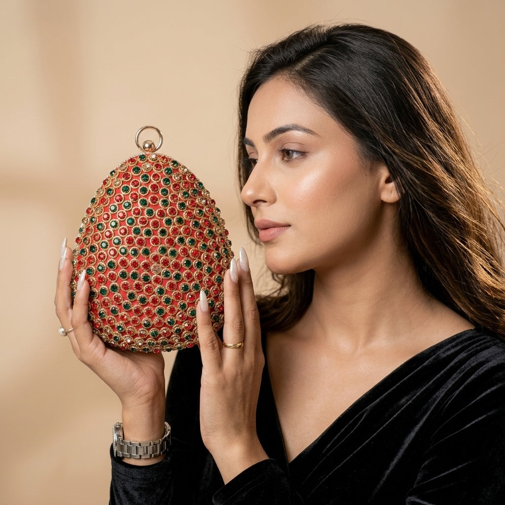 Swisni Luxury Hand-Embroidered Designer Clutch Bag | SWIS-311