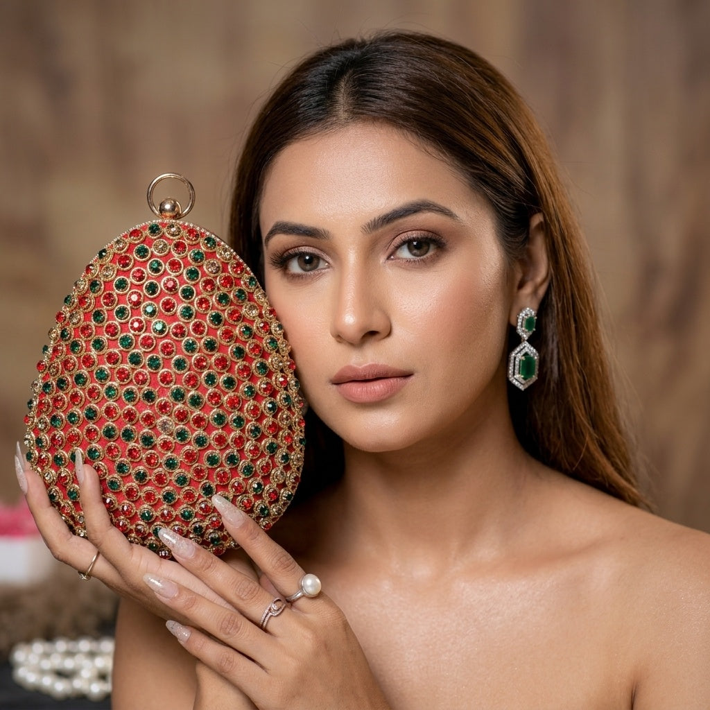 Swisni Luxury Hand-Embroidered Designer Clutch Bag | SWIS-311