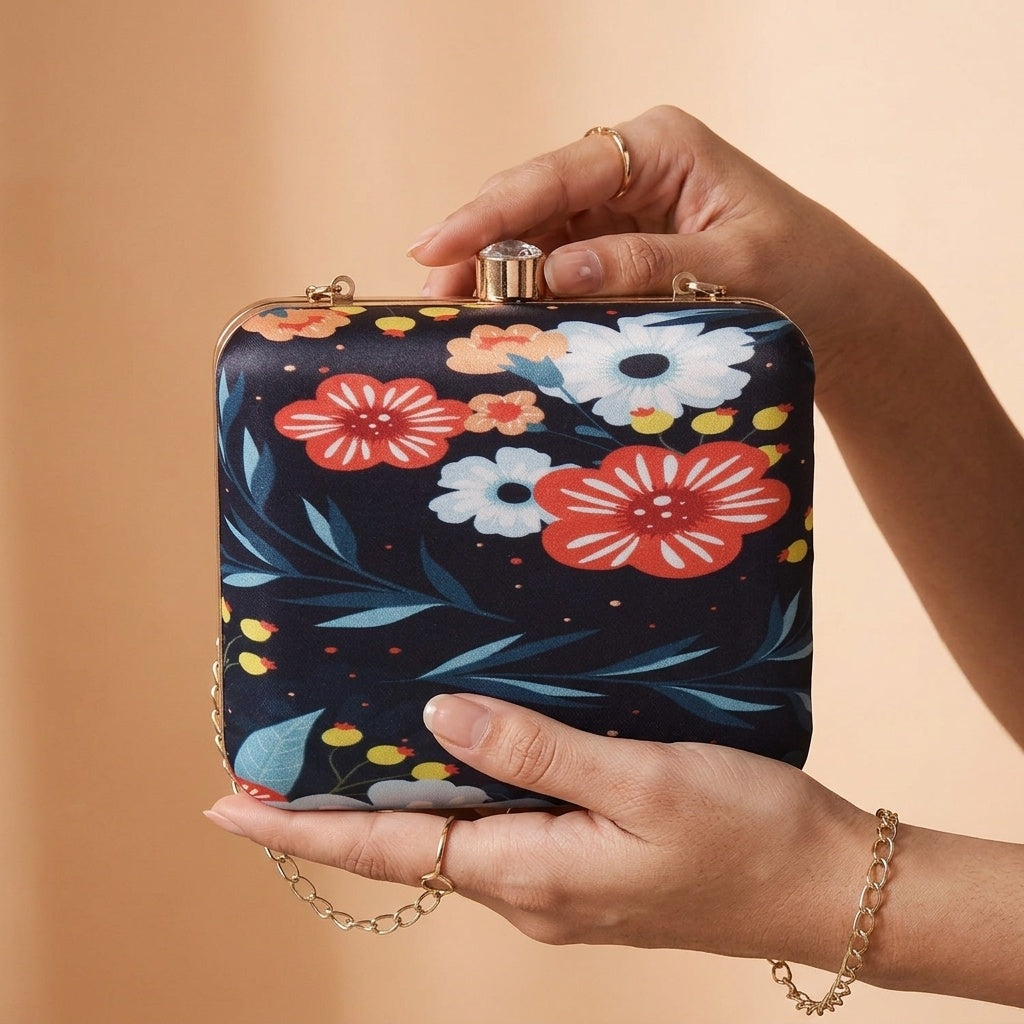 Swisni Premium Printed Clutch Bag for Women | Ethnic Evening Purse | Party Handbag | SWIS-31