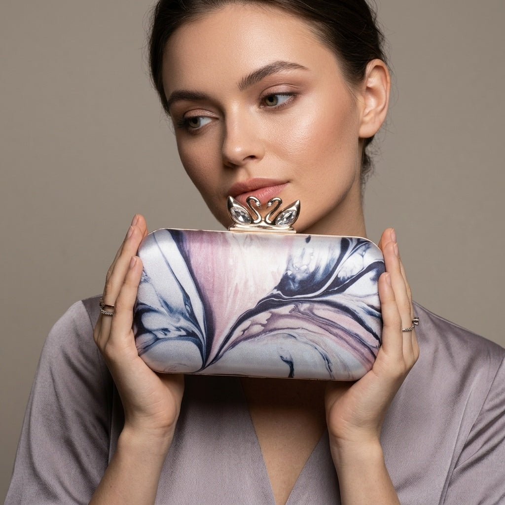Swisni Premium Printed Clutch Bag for Women | Ethnic Evening Purse | Party Handbag | SWIS-336