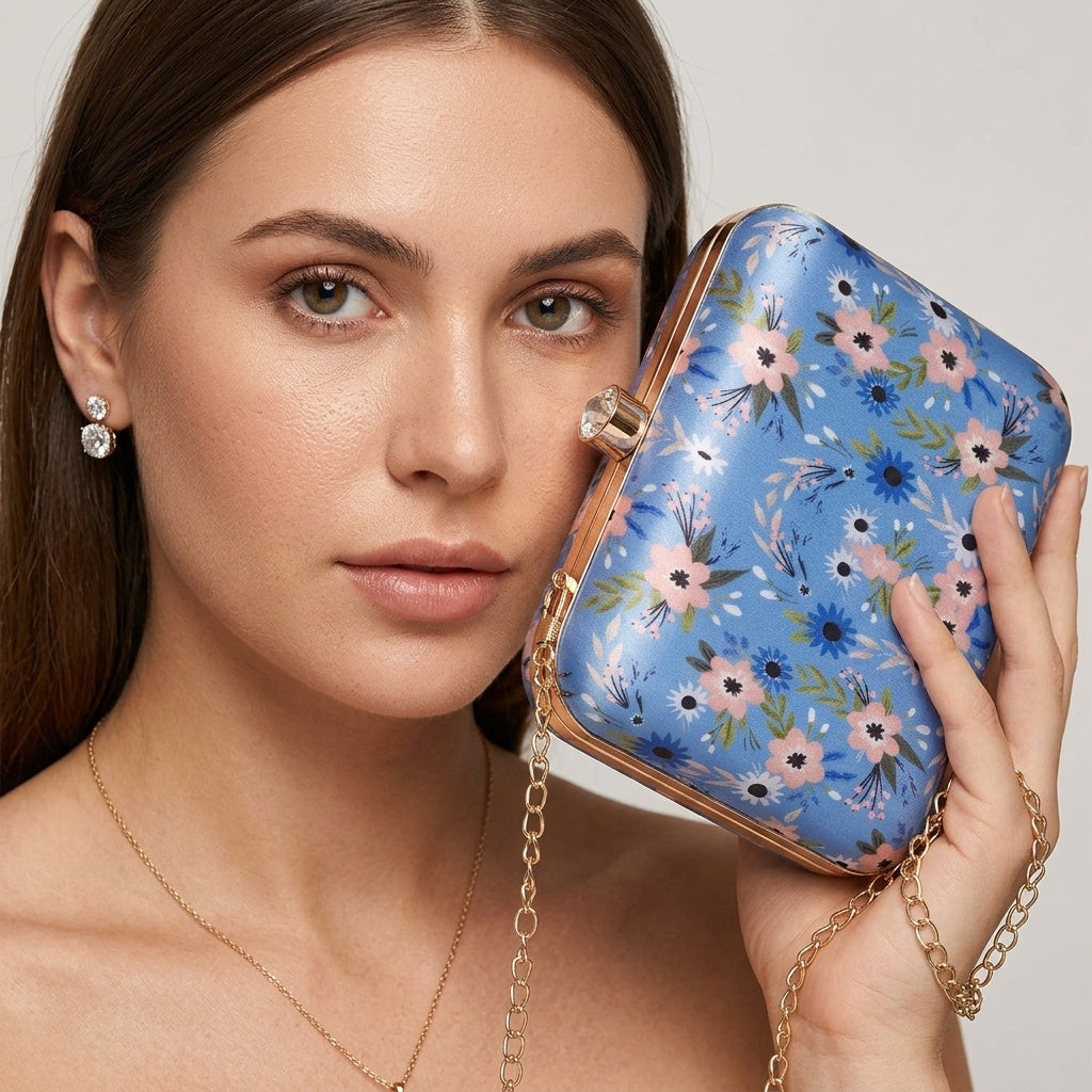 Swisni Premium Printed Clutch Bag for Women | Ethnic Evening Purse | Party Handbag | SWIS-367
