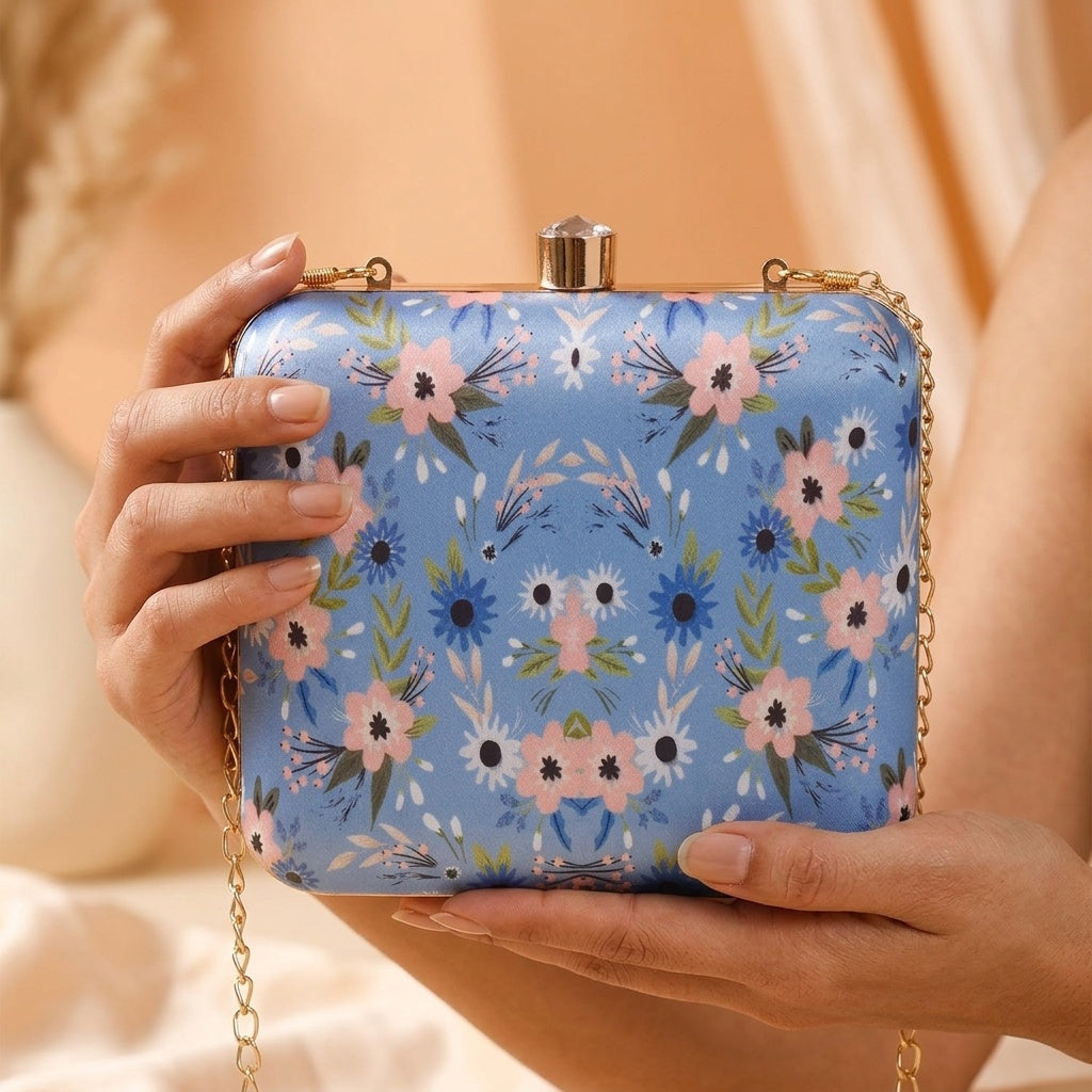 Swisni Premium Printed Clutch Bag for Women | Ethnic Evening Purse | Party Handbag | SWIS-367