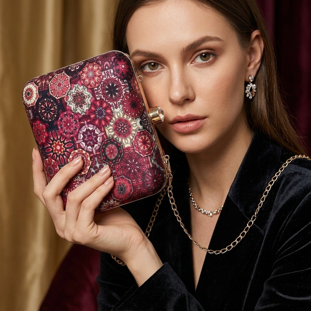 Rashmi — Satin Printed Clutch