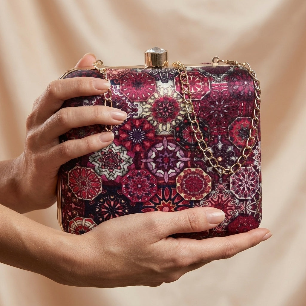 Rashmi — Satin Printed Clutch