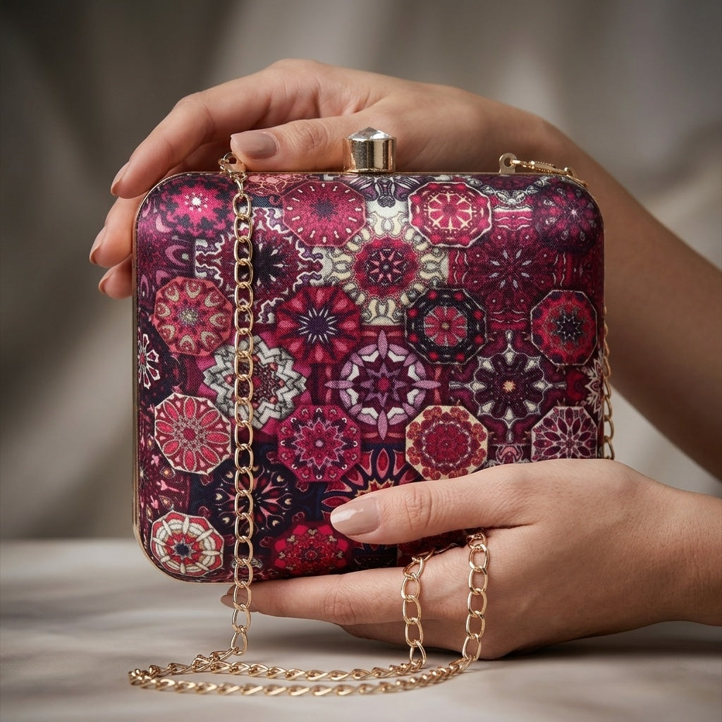 Rashmi — Satin Printed Clutch