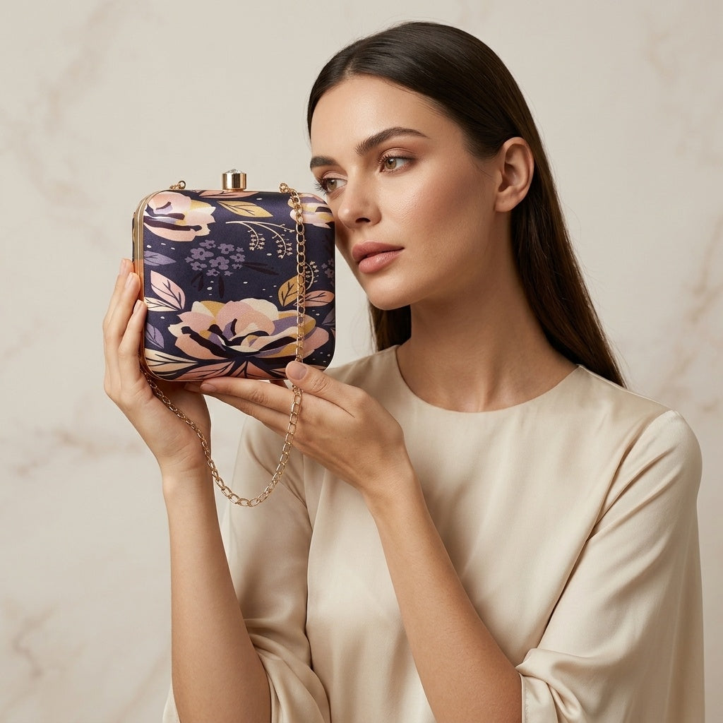 Swisni Premium Printed Clutch Bag for Women | Ethnic Evening Purse | Party Handbag | SWIS-391