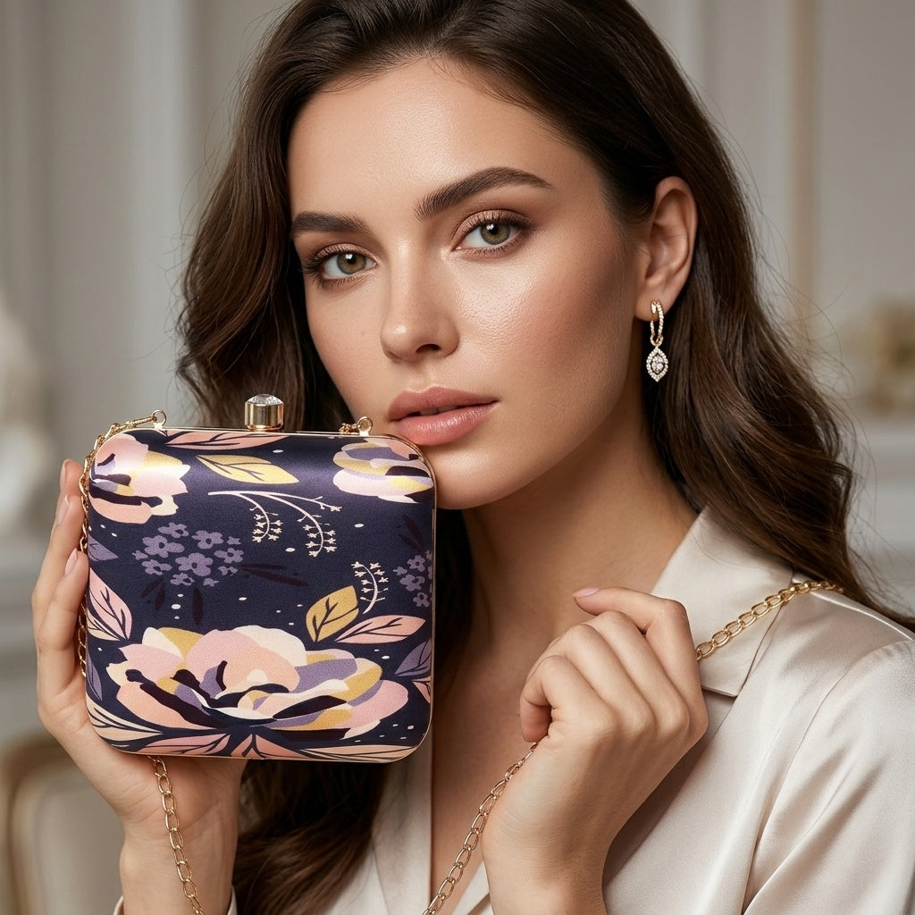 Swisni Premium Printed Clutch Bag for Women | Ethnic Evening Purse | Party Handbag | SWIS-391