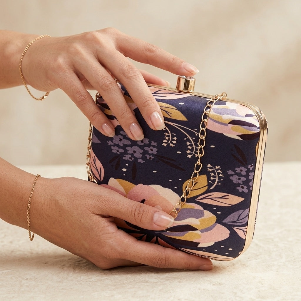 Swisni Premium Printed Clutch Bag for Women | Ethnic Evening Purse | Party Handbag | SWIS-391