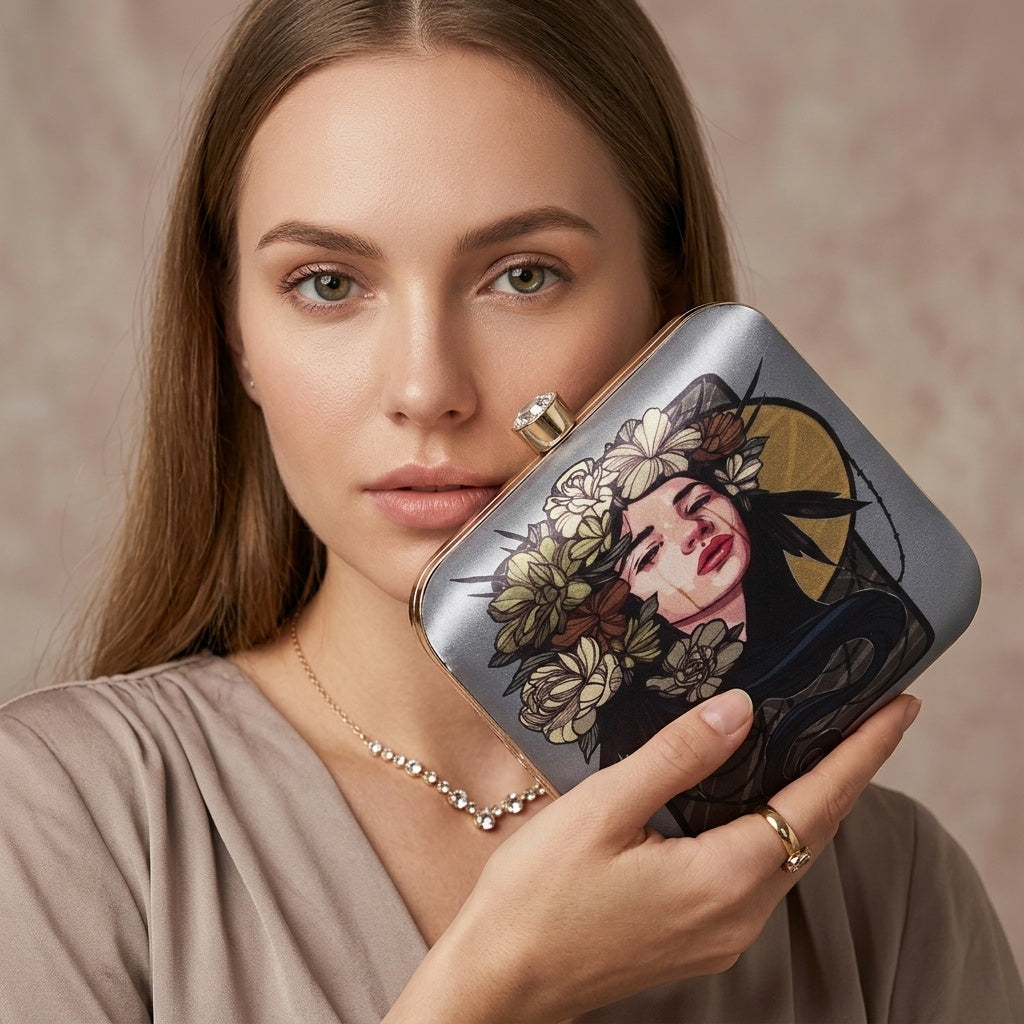 Swisni Premium Printed Clutch Bag for Women | Ethnic Evening Purse | Party Handbag | SWIS-393