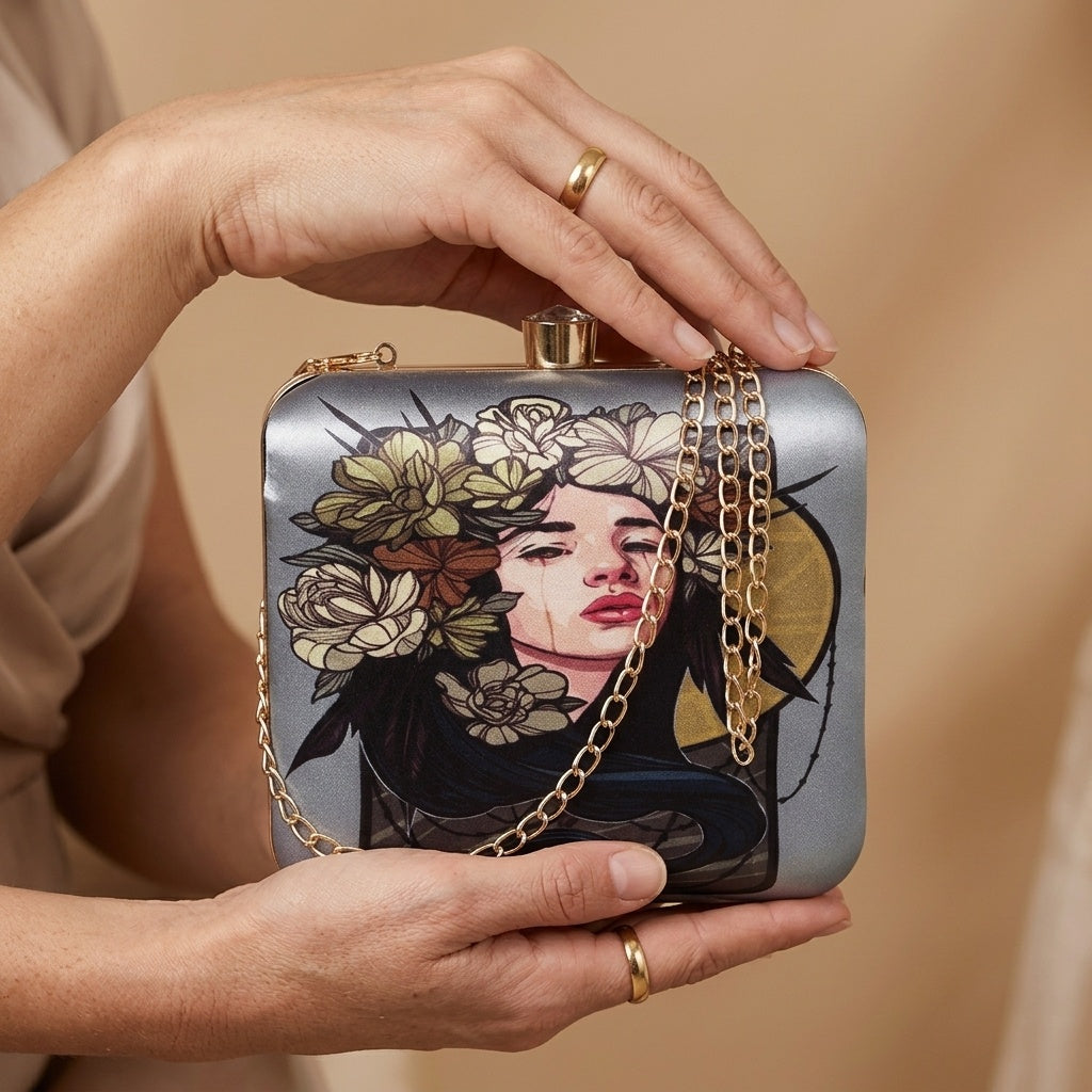 Swisni Premium Printed Clutch Bag for Women | Ethnic Evening Purse | Party Handbag | SWIS-393