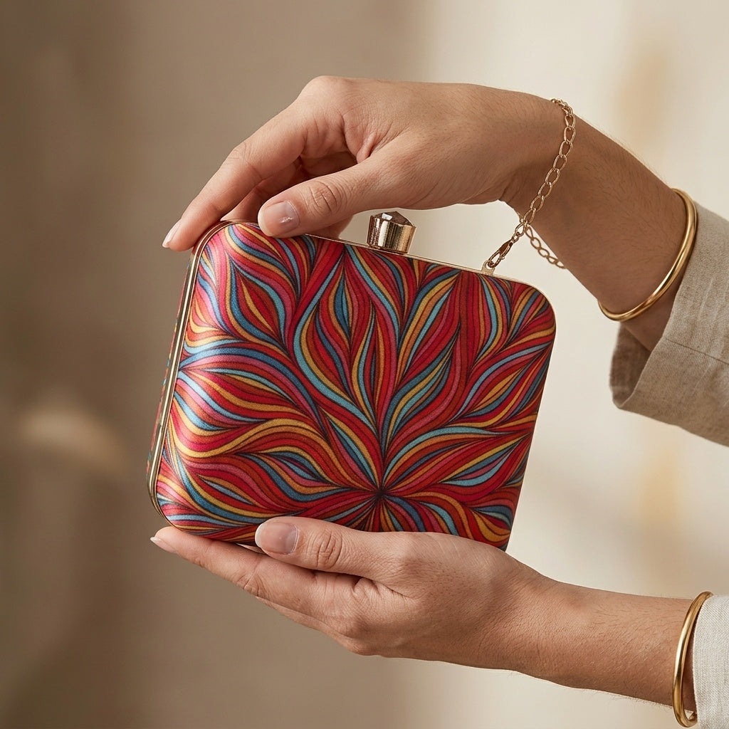 Swisni Premium Printed Clutch Bag for Women | Ethnic Evening Purse | Party Handbag | SWIS-399