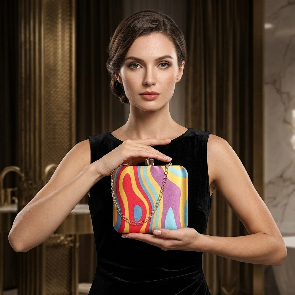 Ayat — Satin Printed Clutch