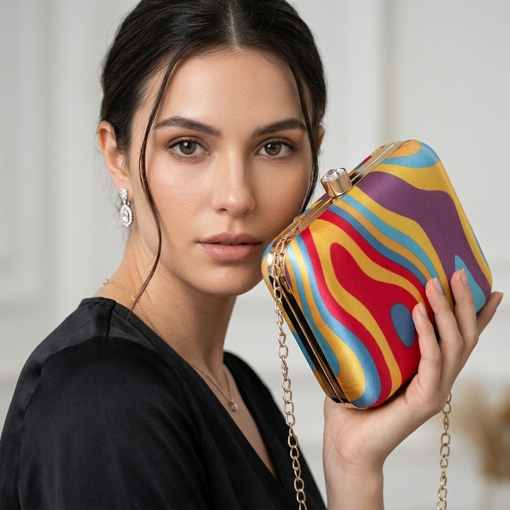 Ayat — Satin Printed Clutch