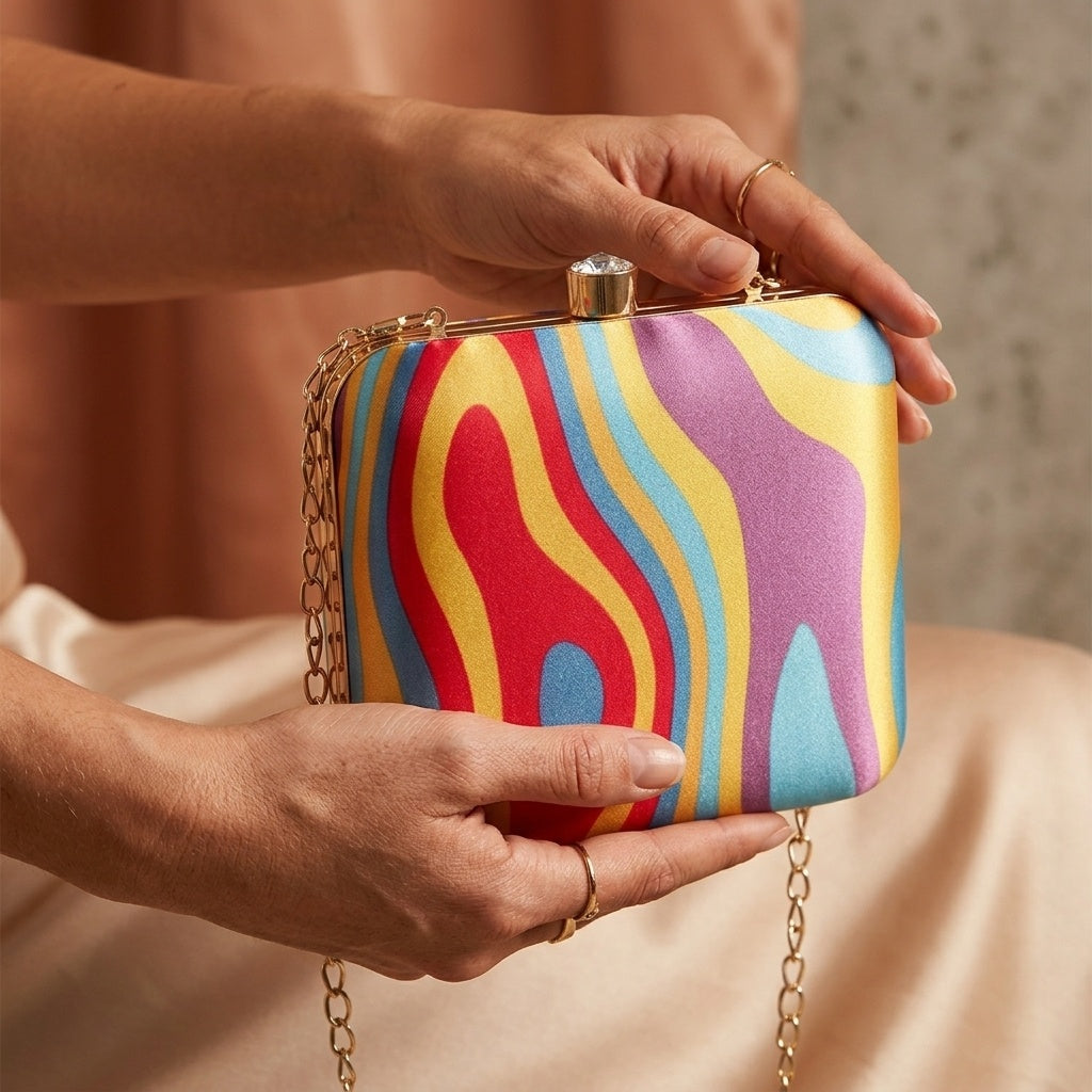 Swisni Premium Printed Clutch Bag for Women | Ethnic Evening Purse | Party Handbag | SWIS-401