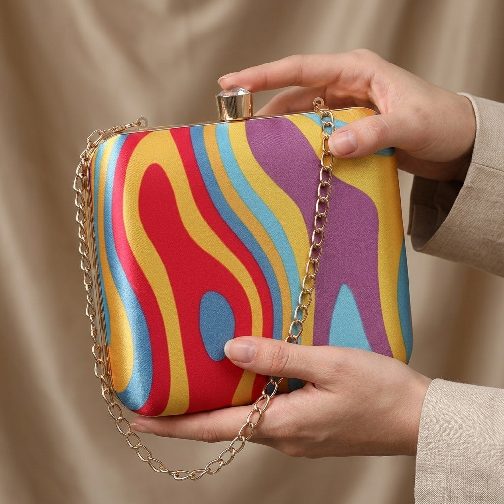 Ayat — Satin Printed Clutch