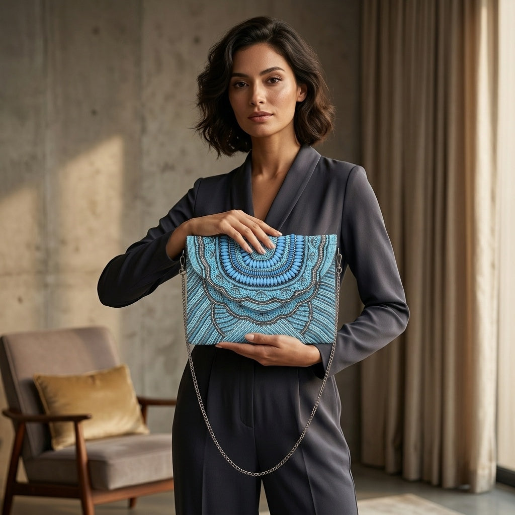 Amisha Blue — Canvas Banjara Boho Bag