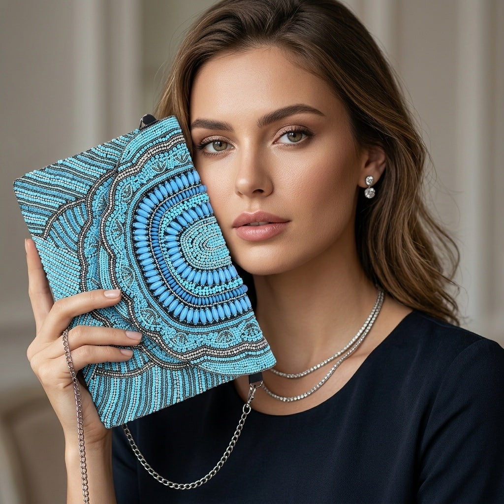 Amisha Blue — Canvas Banjara Boho Bag