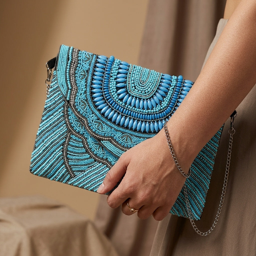 Amisha Blue — Canvas Banjara Boho Bag