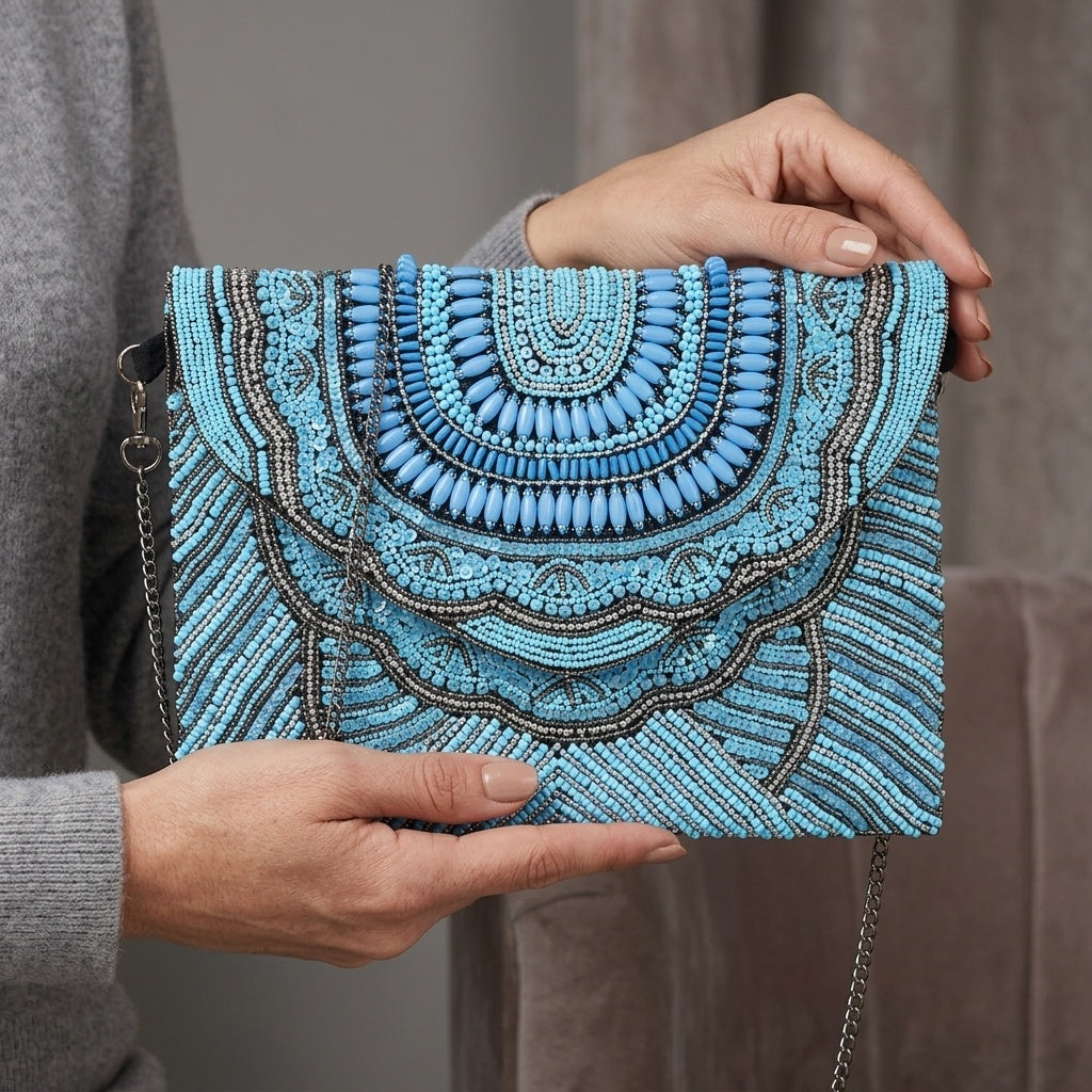Amisha Blue — Canvas Banjara Boho Bag