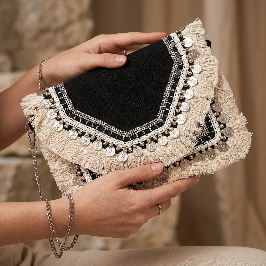 Trisha Black — Canvas Banjara Boho Bag