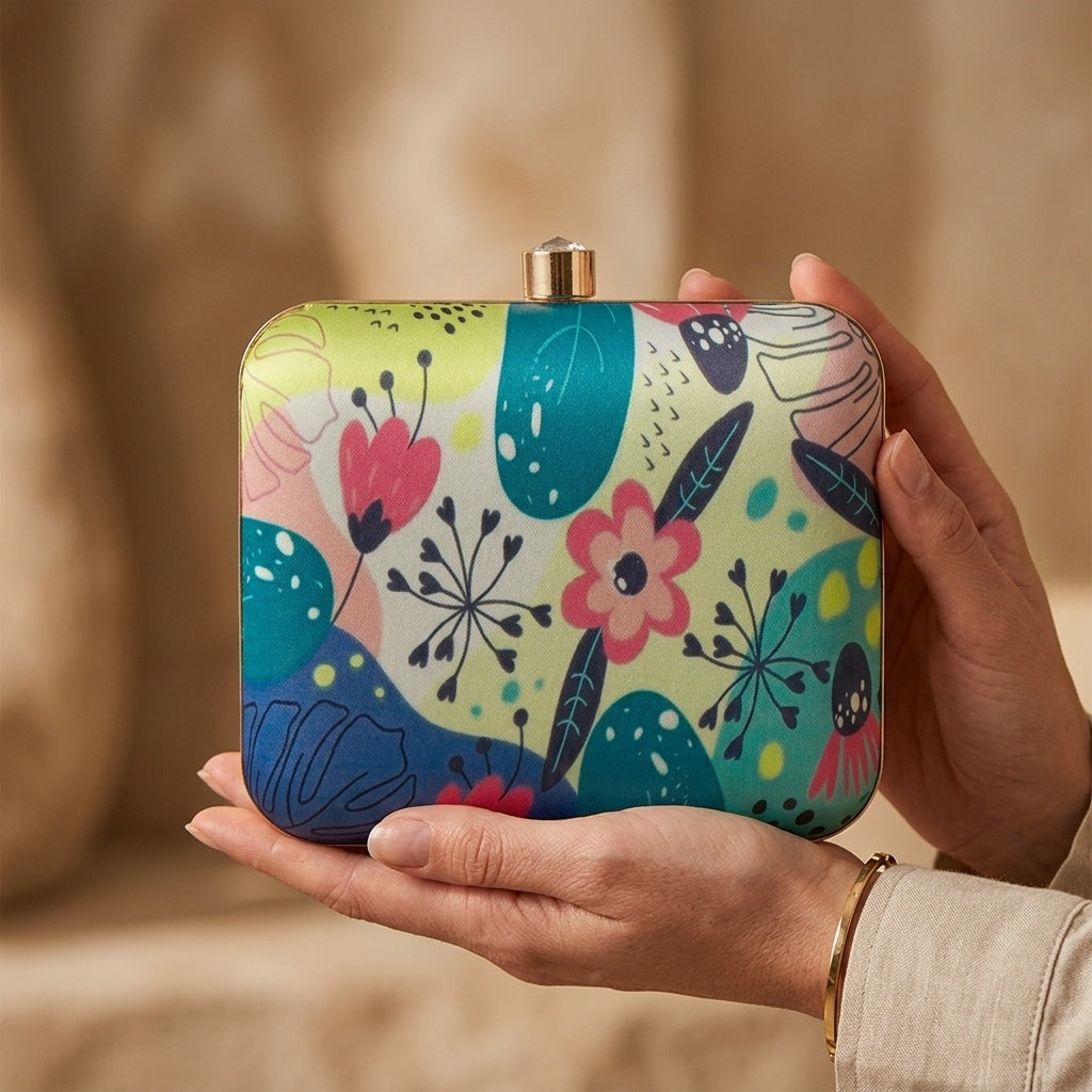 Swisni Premium Printed Clutch Bag for Women | Ethnic Evening Purse | Party Handbag | SWIS-419
