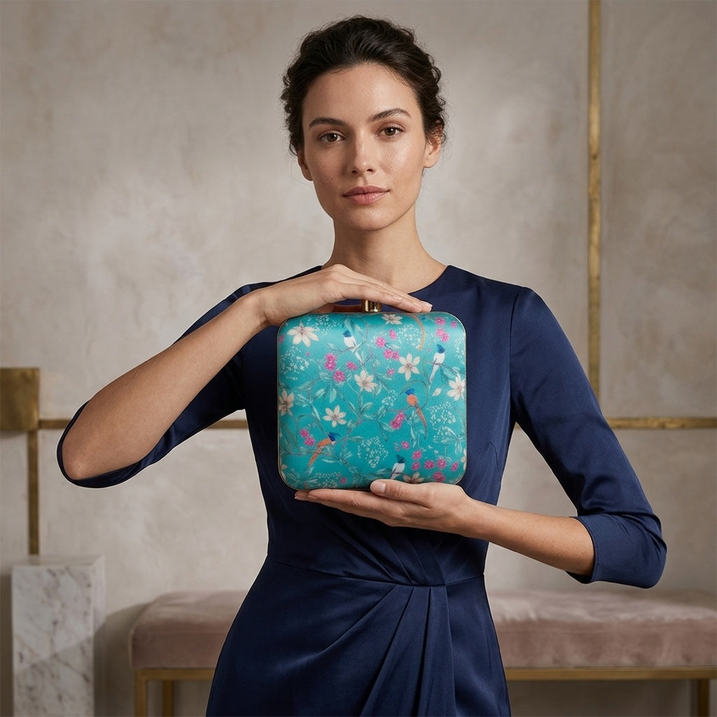 Swisni Premium Printed Clutch Bag for Women | Ethnic Evening Purse | Party Handbag | SWIS-420