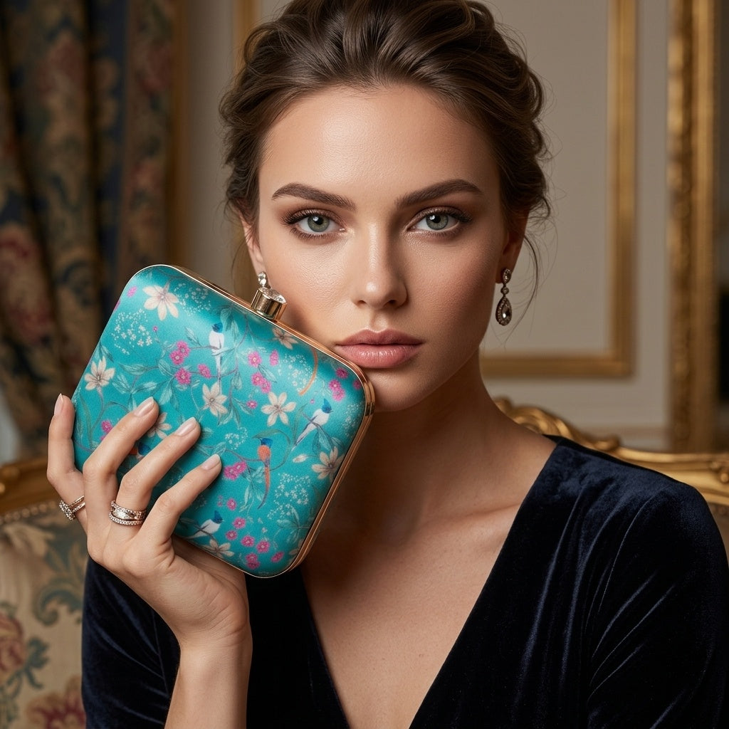 Swisni Premium Printed Clutch Bag for Women | Ethnic Evening Purse | Party Handbag | SWIS-420