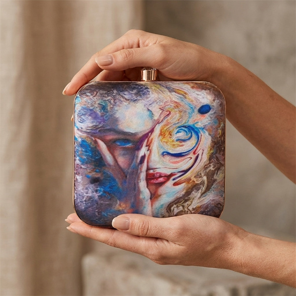 Swisni Premium Printed Clutch Bag for Women | Ethnic Evening Purse | Party Handbag | SWIS-434
