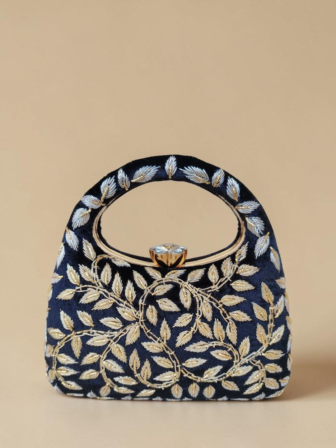 Swisni Luxury Hand-Embroidered Designer Clutch Bag | SWIS-4430