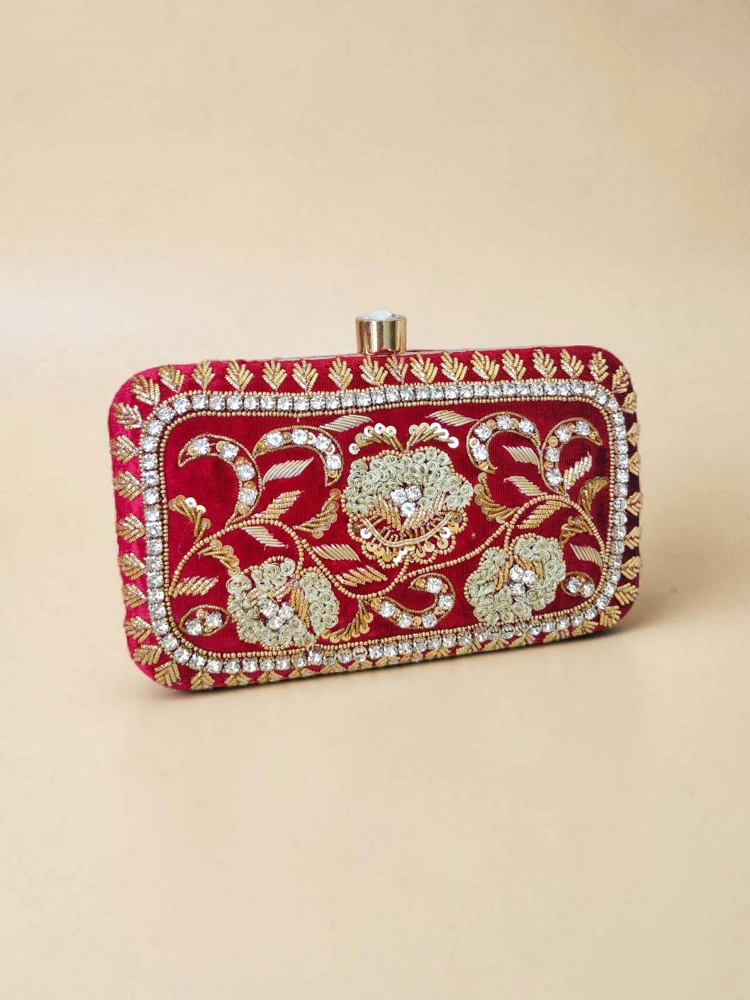 Swisni Luxury Hand-Embroidered Designer Clutch Bag | SWIS-4432