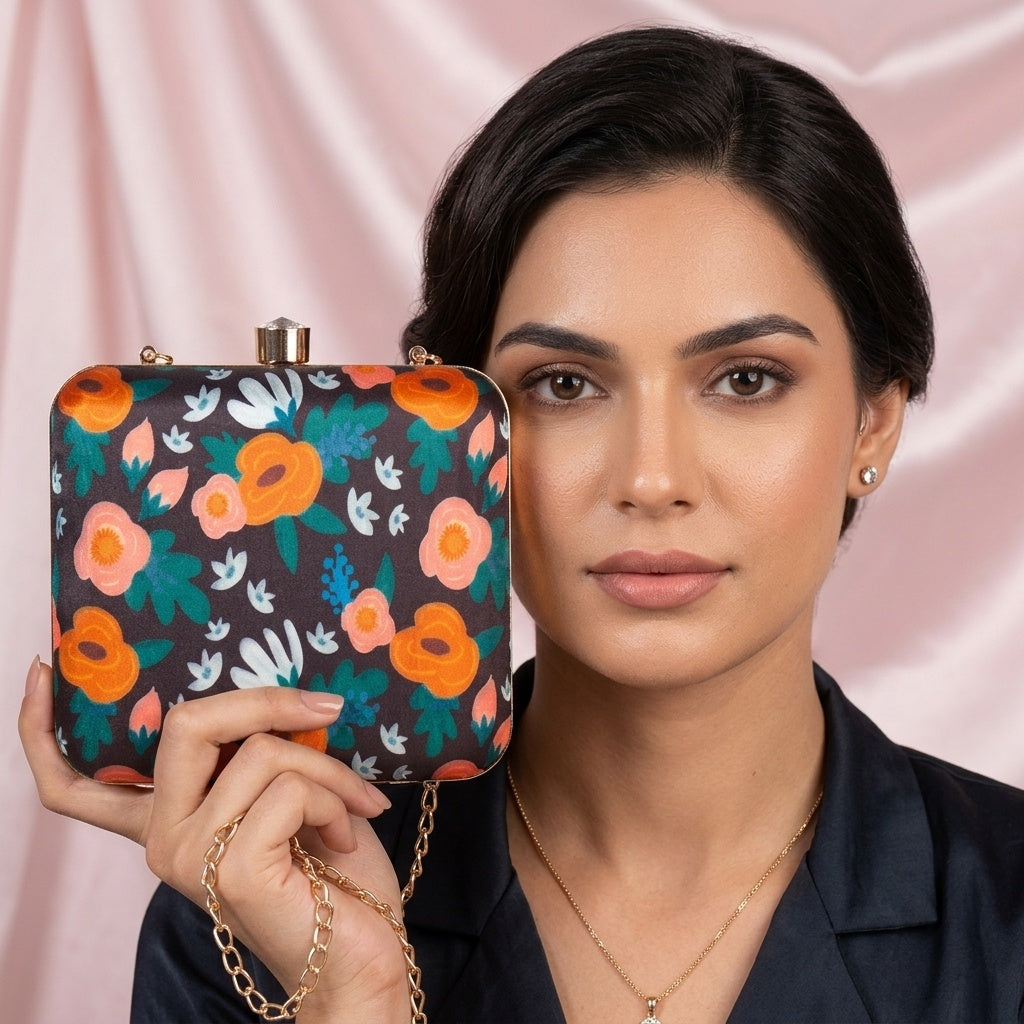 Swisni Premium Printed Clutch Bag for Women | Ethnic Evening Purse | Party Handbag | SWIS-445