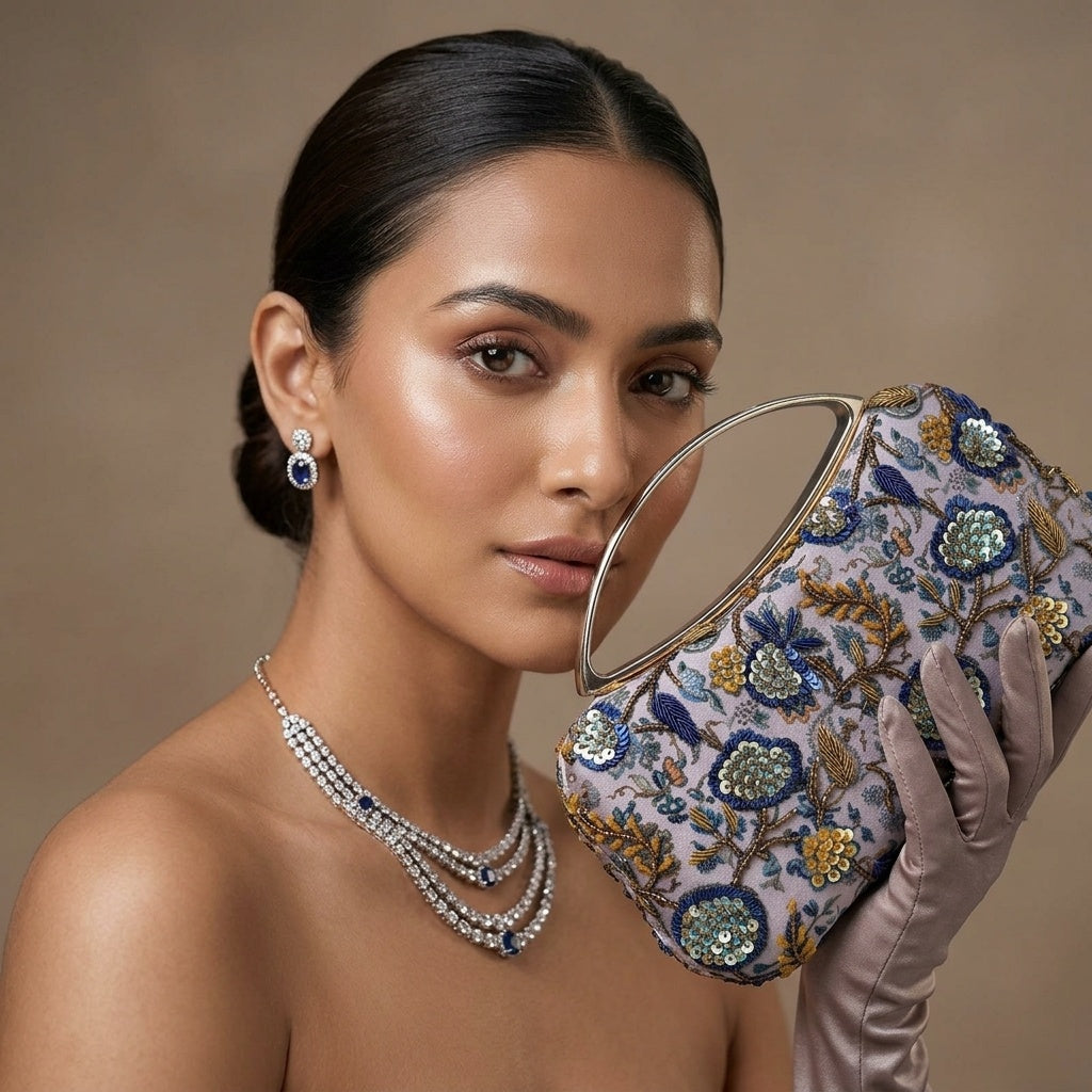 Swisni Premium Printed & Embroidered Luxury Clutch Bag | SWIS-4463