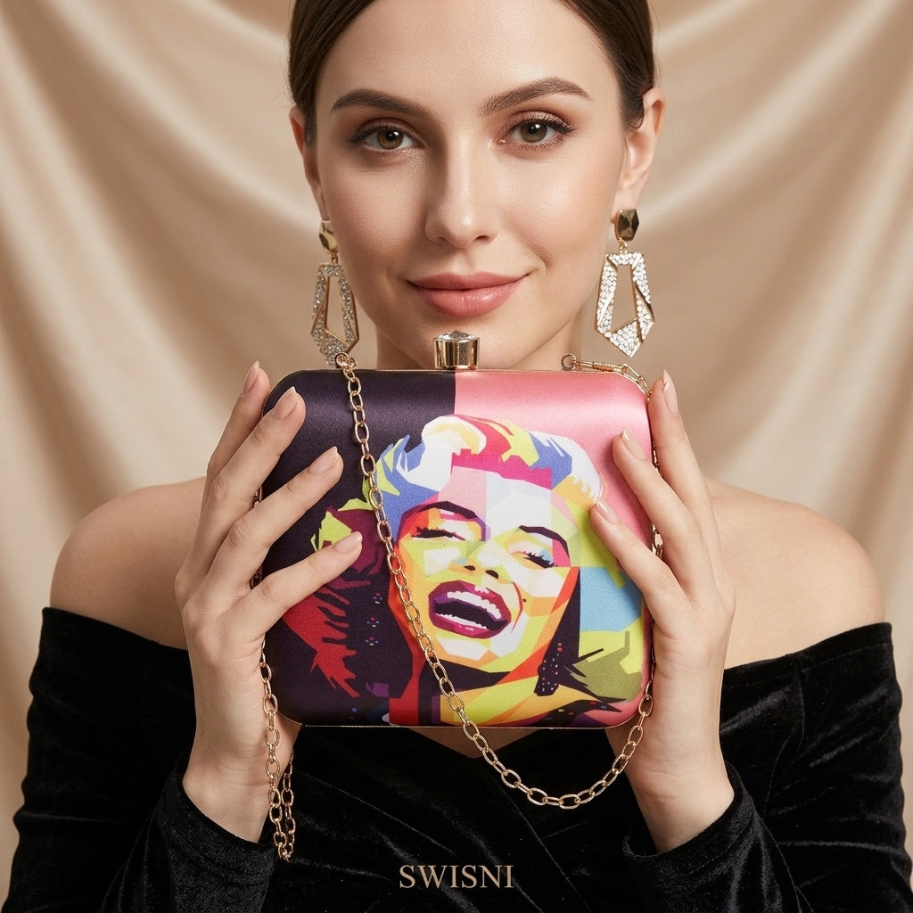 Swisni Premium Printed Clutch Bag for Women | Ethnic Evening Purse | Party Handbag | SWIS-447