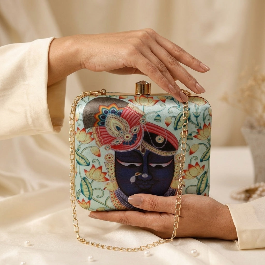 Swisni Premium Printed Clutch Bag for Women | Ethnic Evening Purse | Party Handbag | SWIS-449