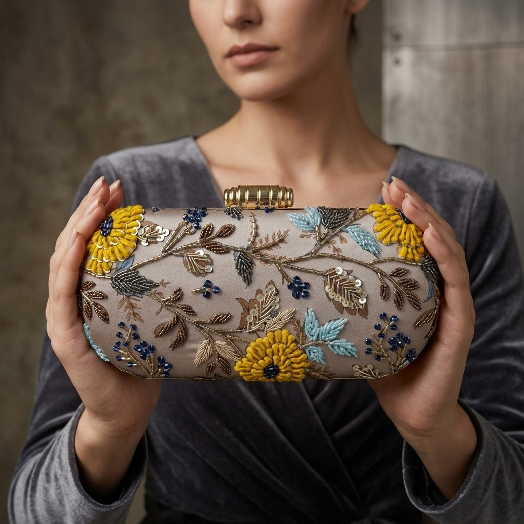 Swisni Premium Printed & Embroidered Luxury Clutch Bag | SWIS-4509