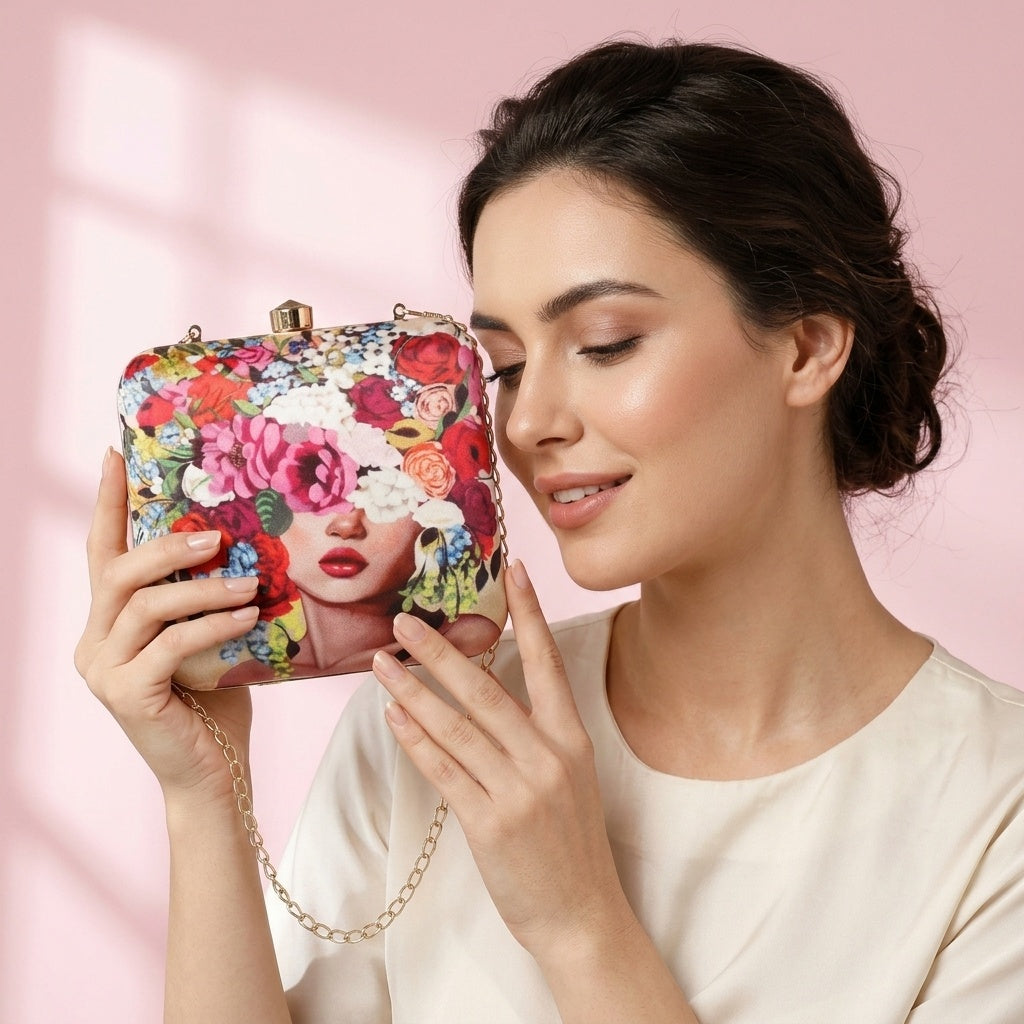 Swisni Premium Printed Clutch Bag for Women | Ethnic Evening Purse | Party Handbag | SWIS-451