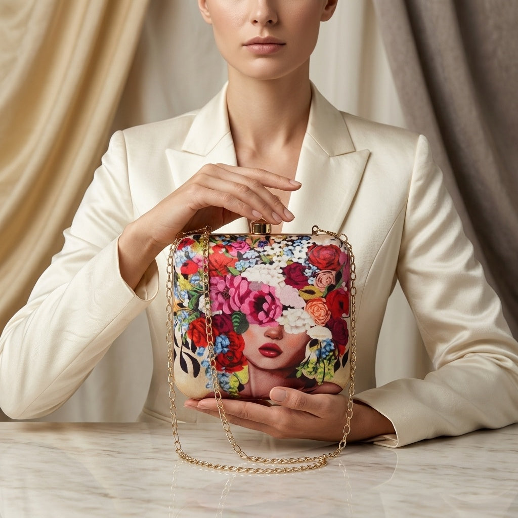 Swisni Premium Printed Clutch Bag for Women | Ethnic Evening Purse | Party Handbag | SWIS-451