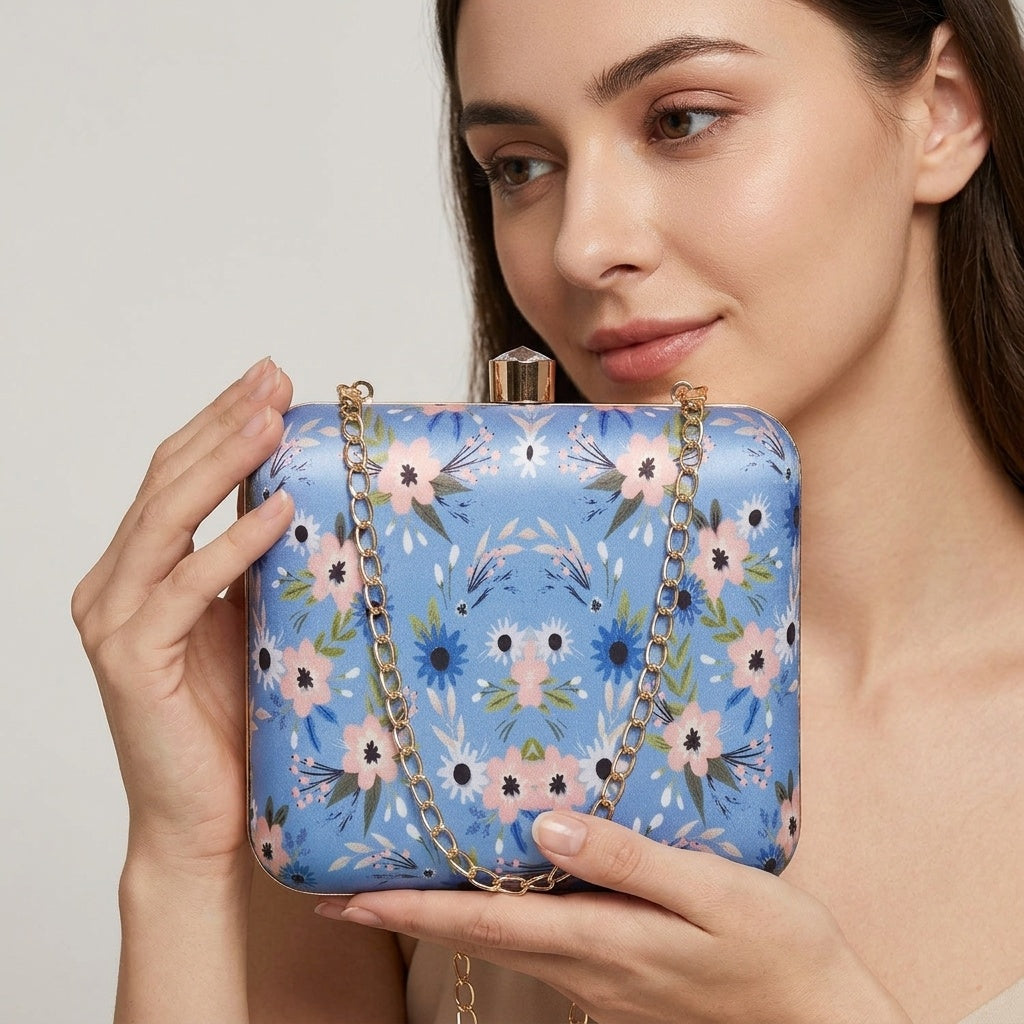 Swisni Premium Printed Clutch Bag for Women | Ethnic Evening Purse | Party Handbag | SWIS-453