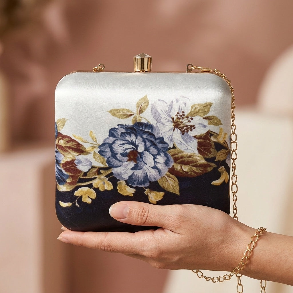 Swisni Premium Printed Clutch Bag for Women | Ethnic Evening Purse | Party Handbag | SWIS-454
