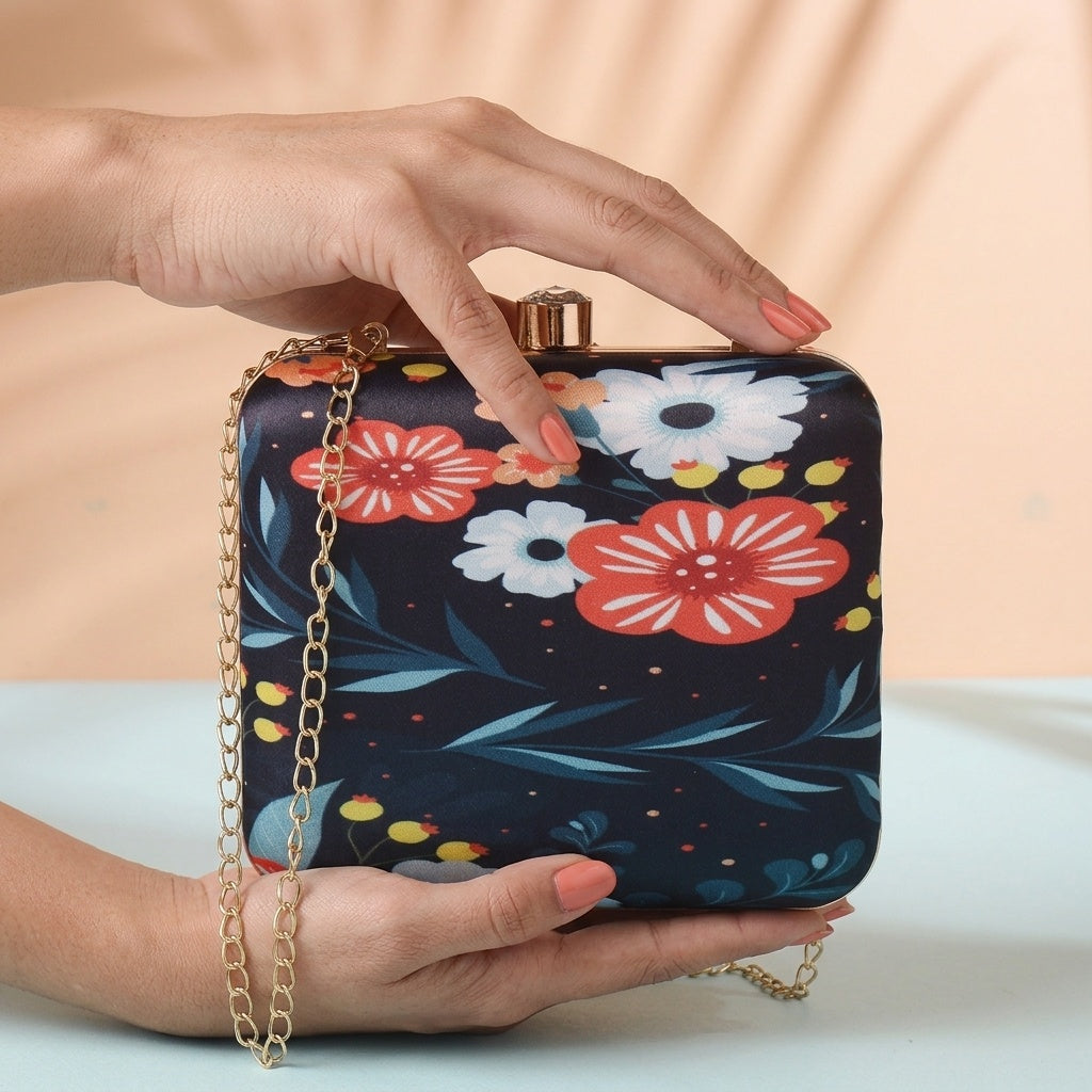 Swisni Premium Printed Clutch Bag for Women | Ethnic Evening Purse | Party Handbag | SWIS-459