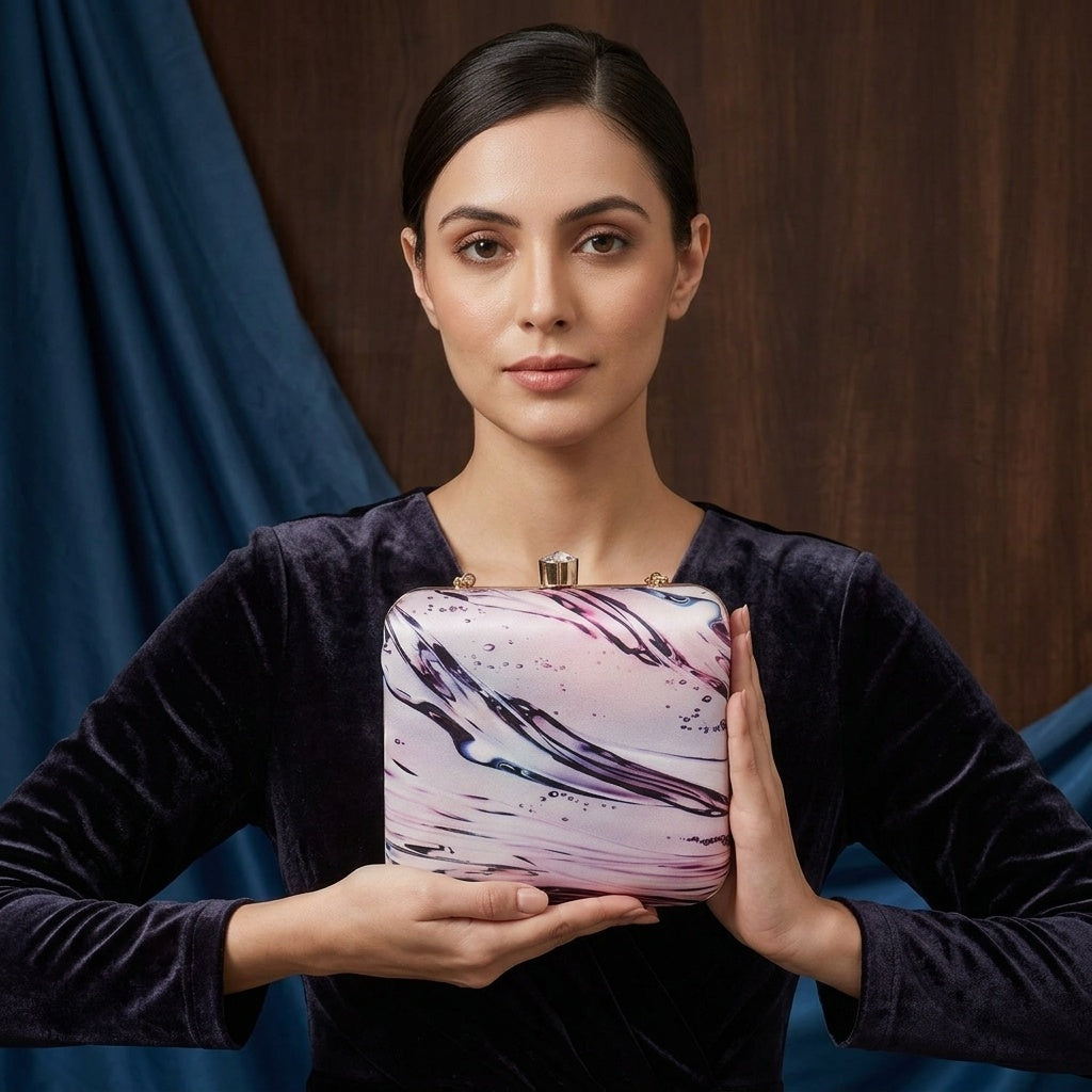Swisni Premium Printed Clutch Bag for Women | Ethnic Evening Purse | Party Handbag | SWIS-460