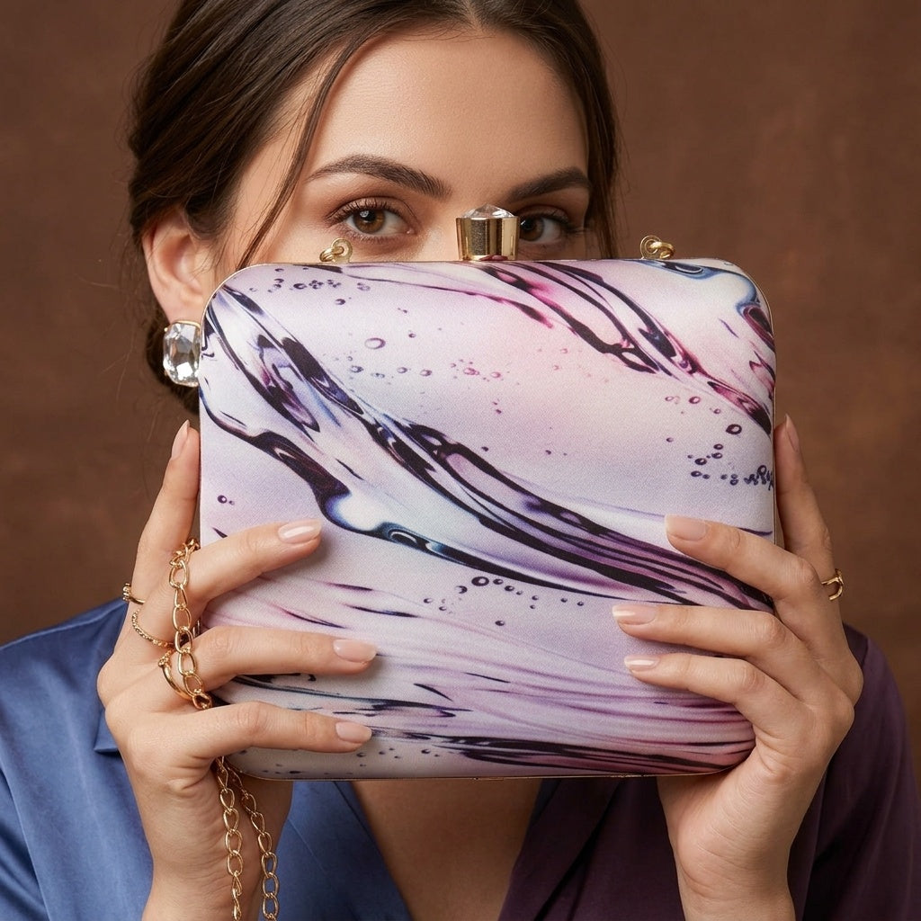 Swisni Premium Printed Clutch Bag for Women | Ethnic Evening Purse | Party Handbag | SWIS-460