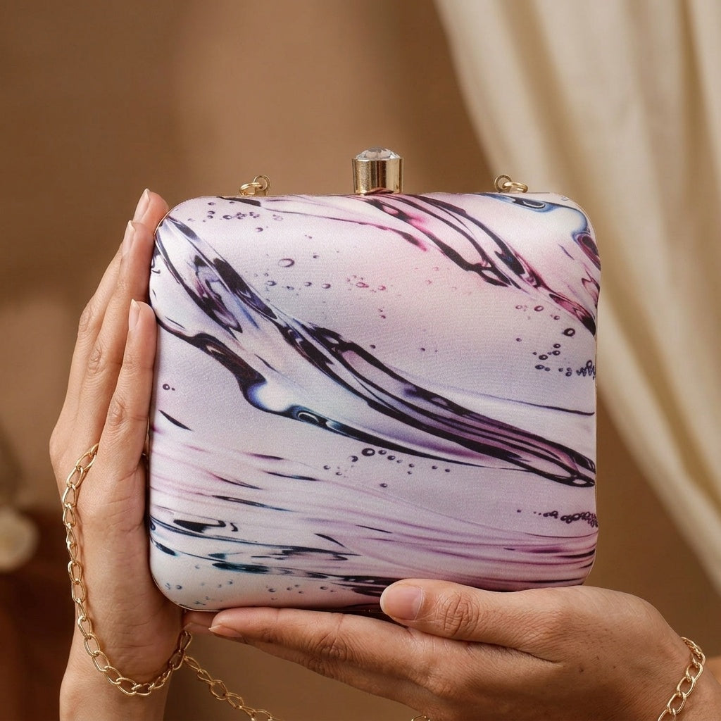 Arundhati — Satin Printed Clutch