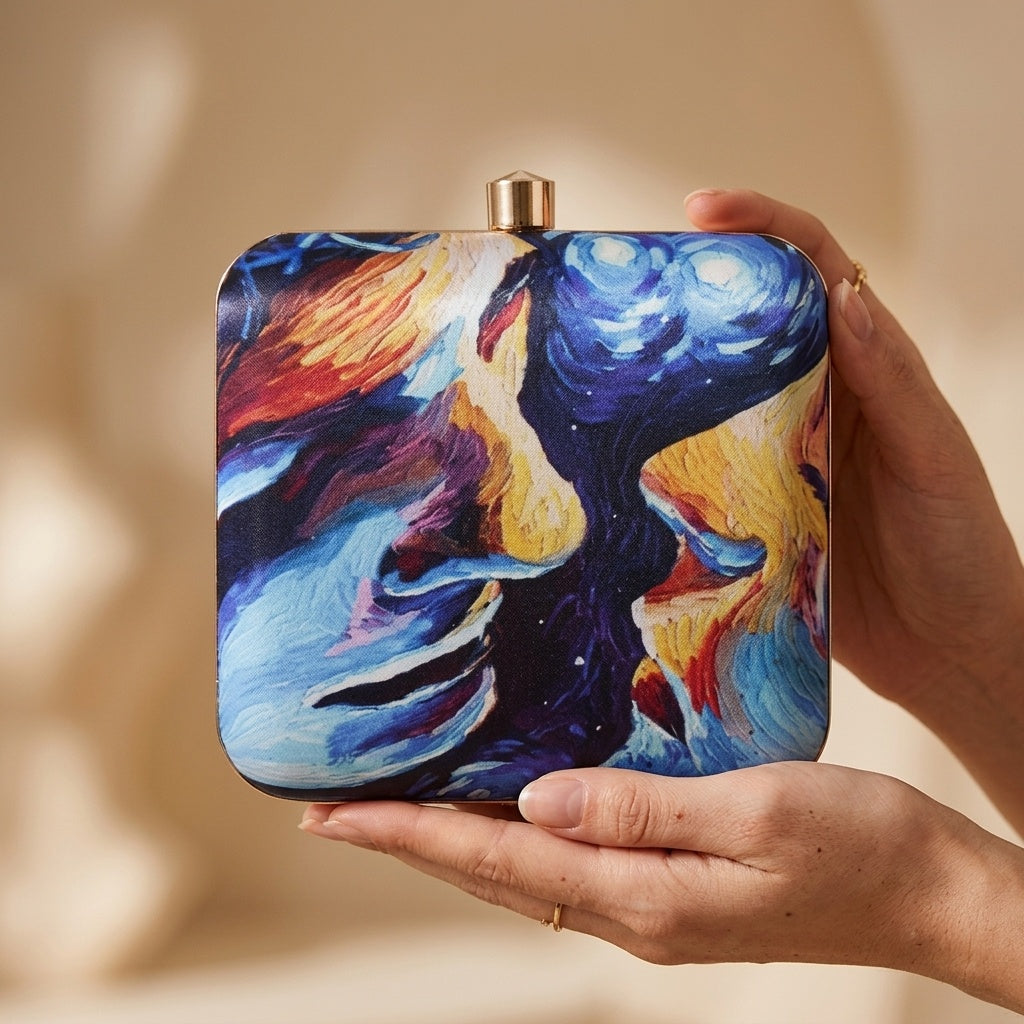 Swisni Premium Printed Clutch Bag for Women | Ethnic Evening Purse | Party Handbag | SWIS-463