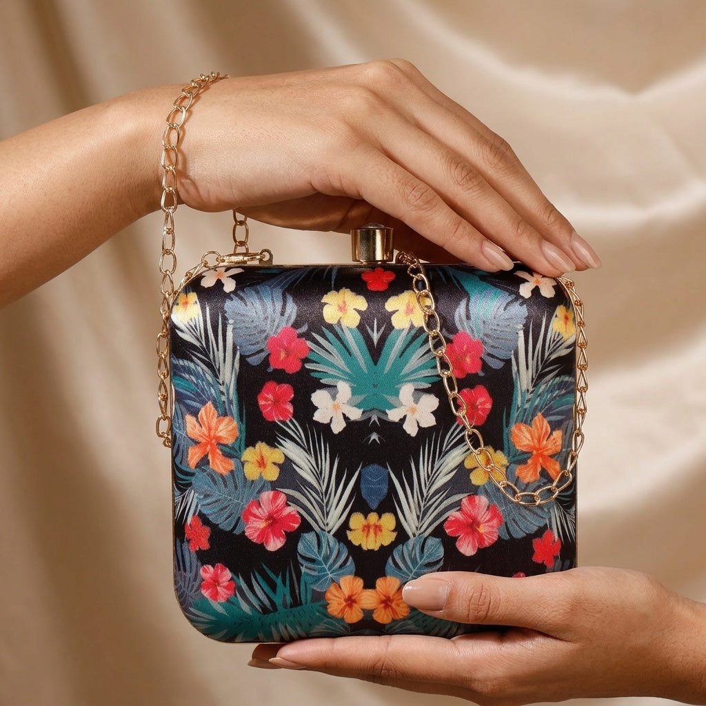 Swisni Premium Printed Clutch Bag for Women | Ethnic Evening Purse | Party Handbag | SWIS-466