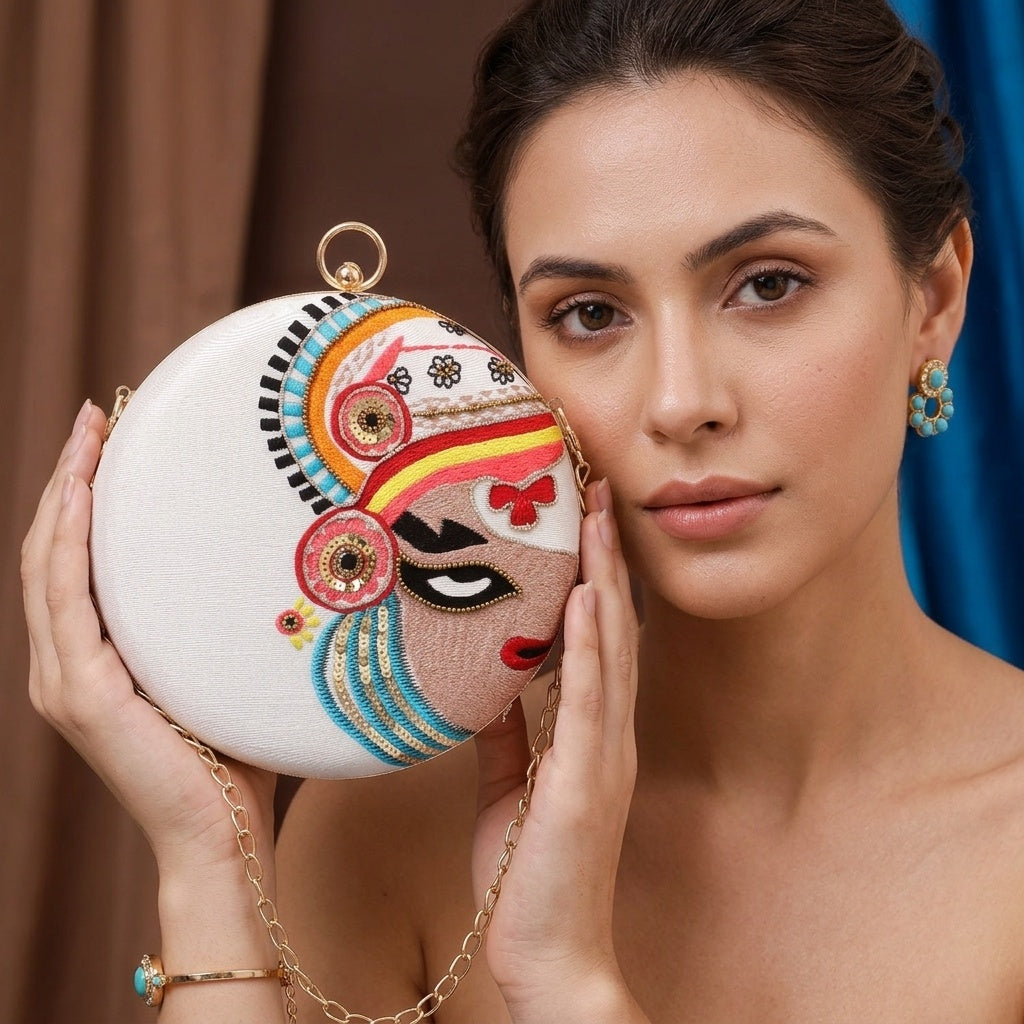 Swisni Luxury Hand-Embroidered Designer Clutch Bag | SWIS-478