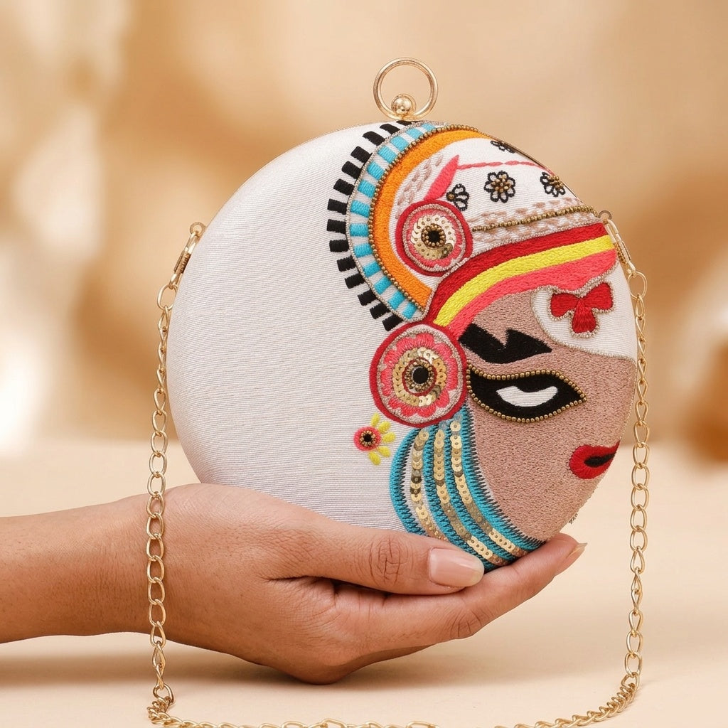 Swisni Luxury Hand-Embroidered Designer Clutch Bag | SWIS-478