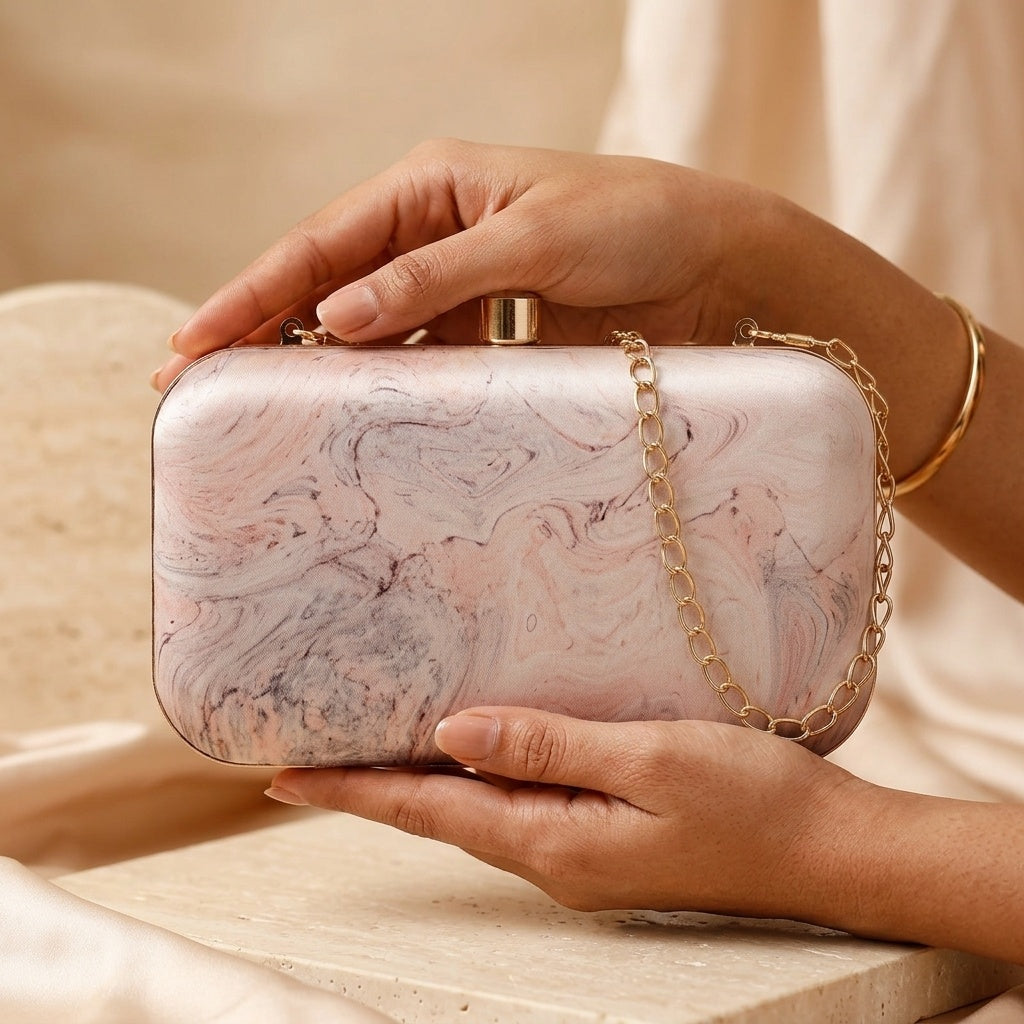Samira — Satin Printed Clutch
